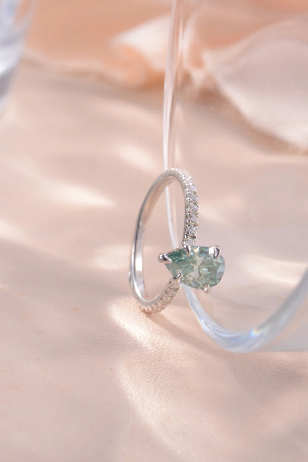 1.5 Carat Teardrop Shape Moissanite 925 Sterling Silver Ring - Image 4