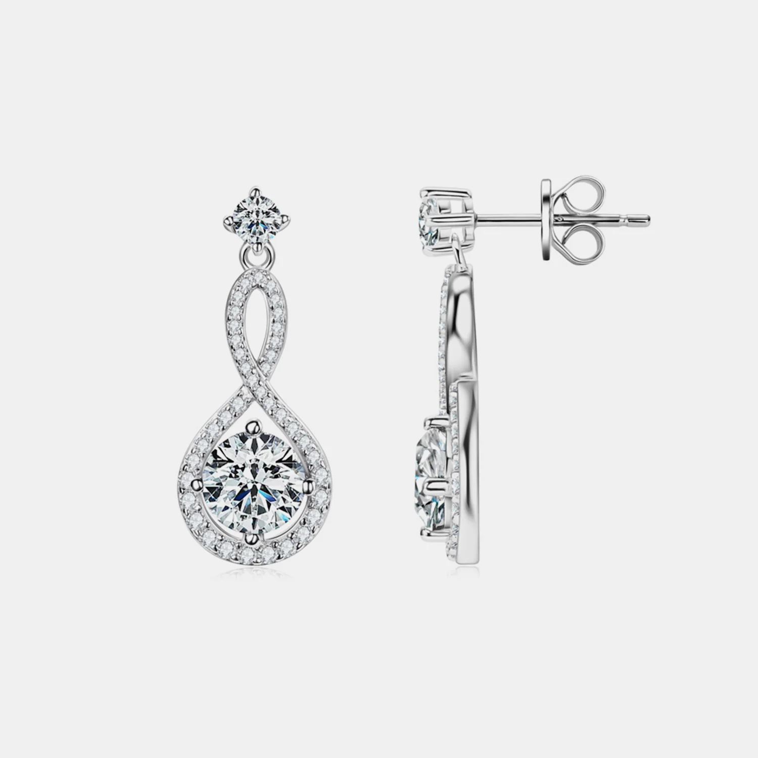 1 Carat Moissanite 925 Sterling Silver Earrings - Image 11