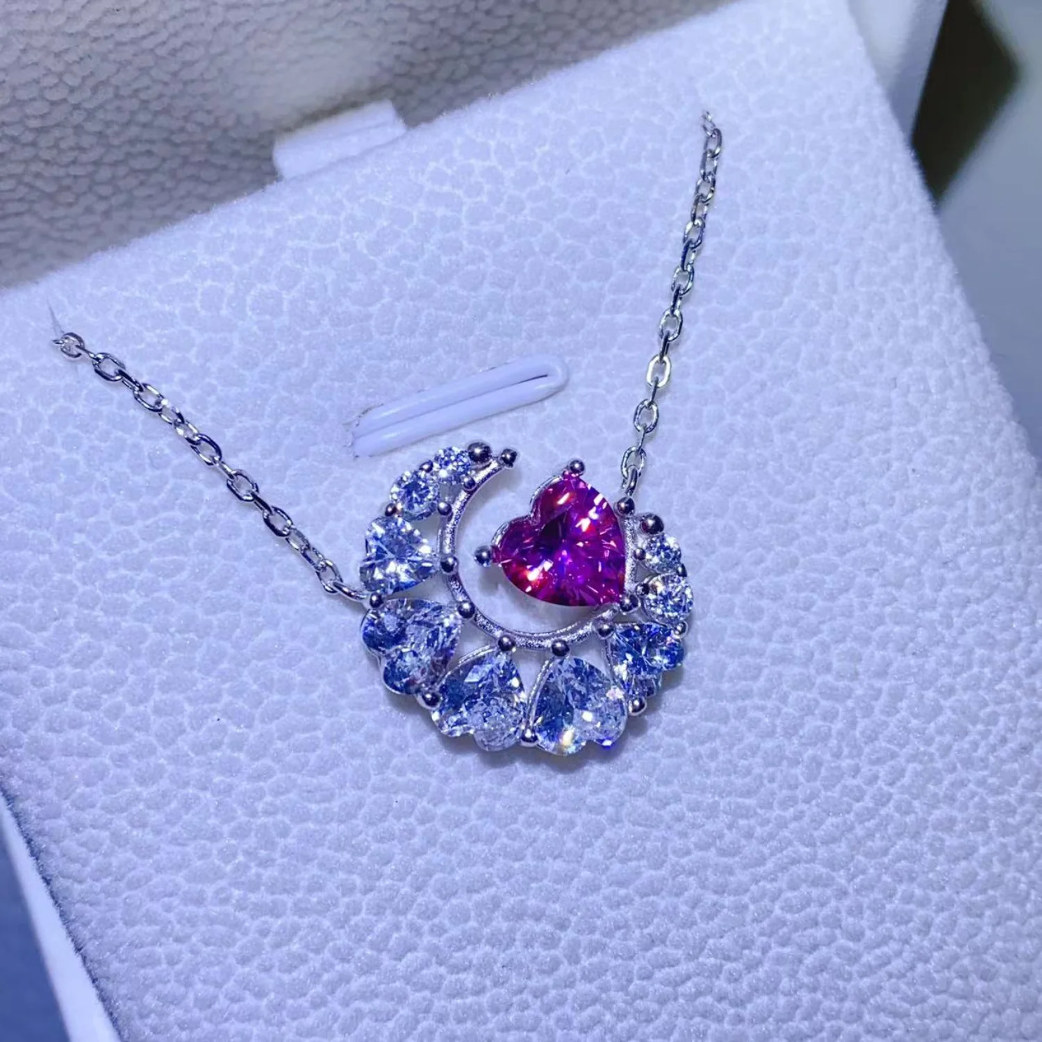 1 Carat Moissanite 925 Sterling Silver Heart Necklace - Image 4