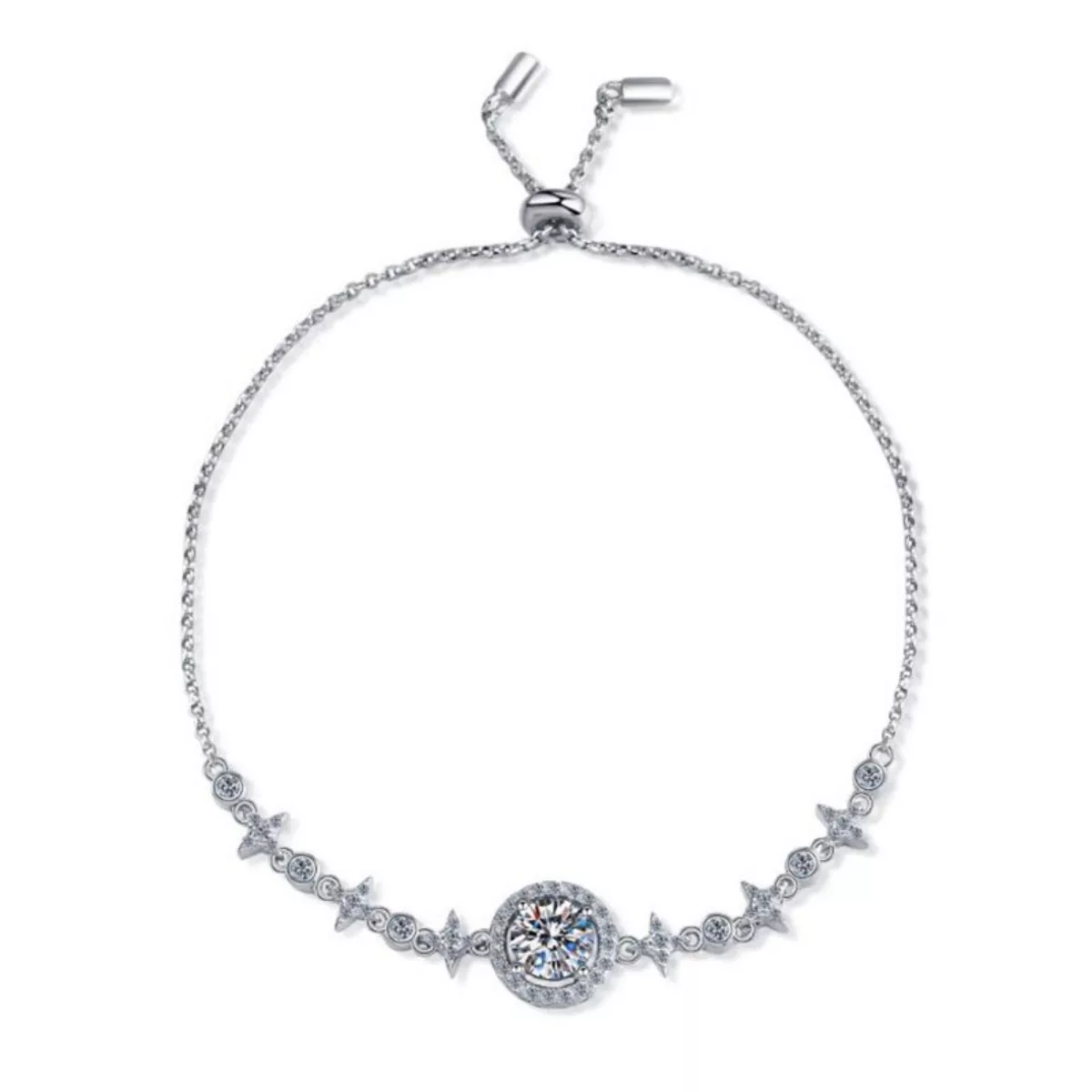 1 Carat Moissanite 925 Sterling Silver Minimalist Bracelet - Image 4