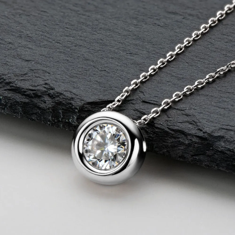 1 Carat Moissanite 925 Sterling Silver Necklace - Image 2