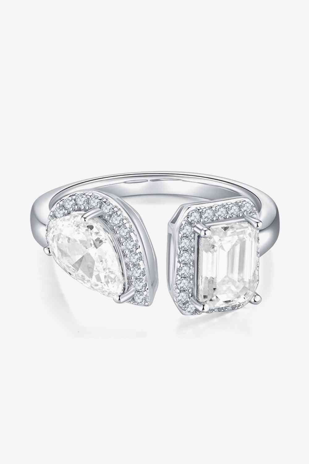 1 Carat Moissanite 925 Sterling Silver Open Ring - Image 3
