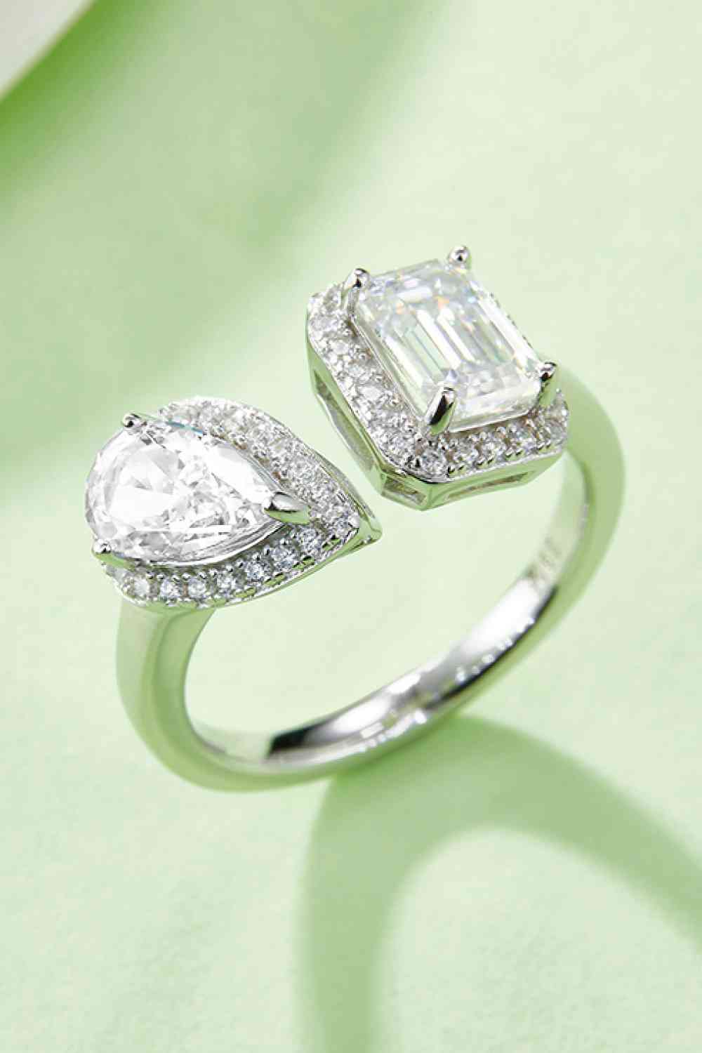 1 Carat Moissanite 925 Sterling Silver Open Ring - Image 6