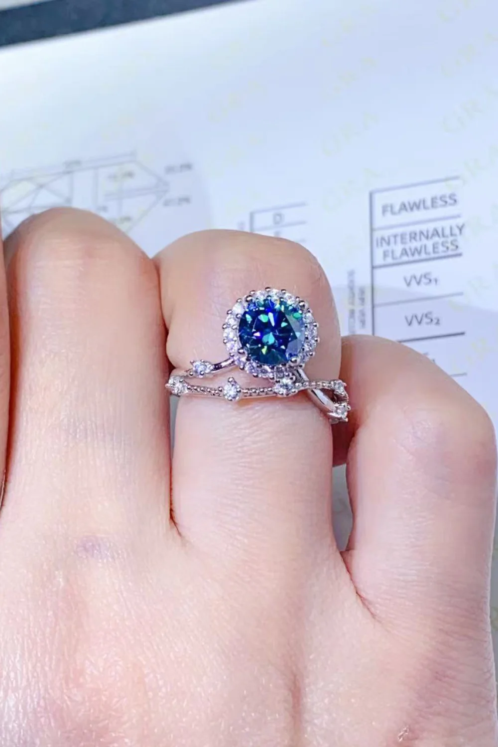 1 Carat Moissanite 925 Sterling Silver Ring - Image 2