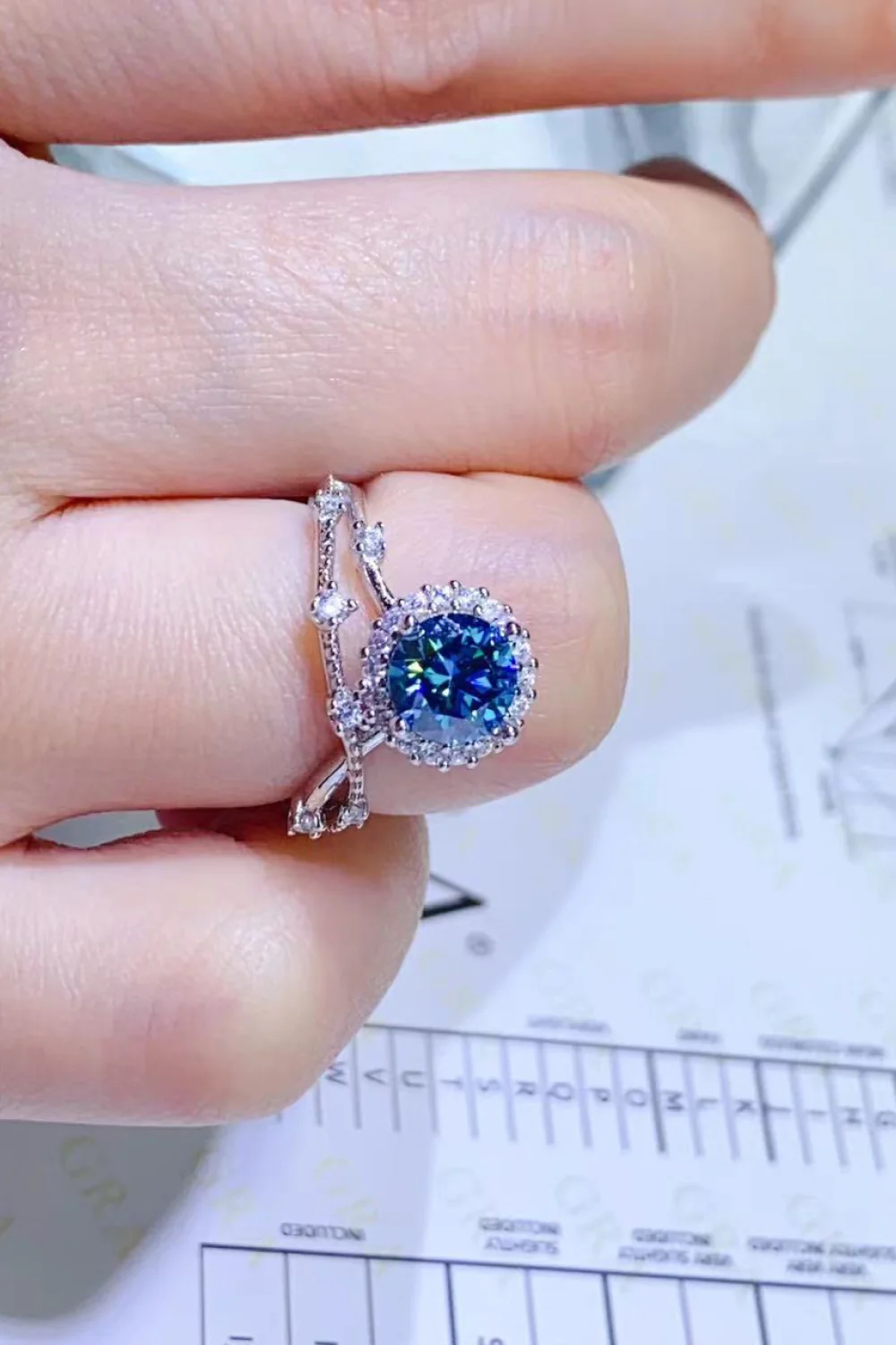 1 Carat Moissanite 925 Sterling Silver Ring - Image 3