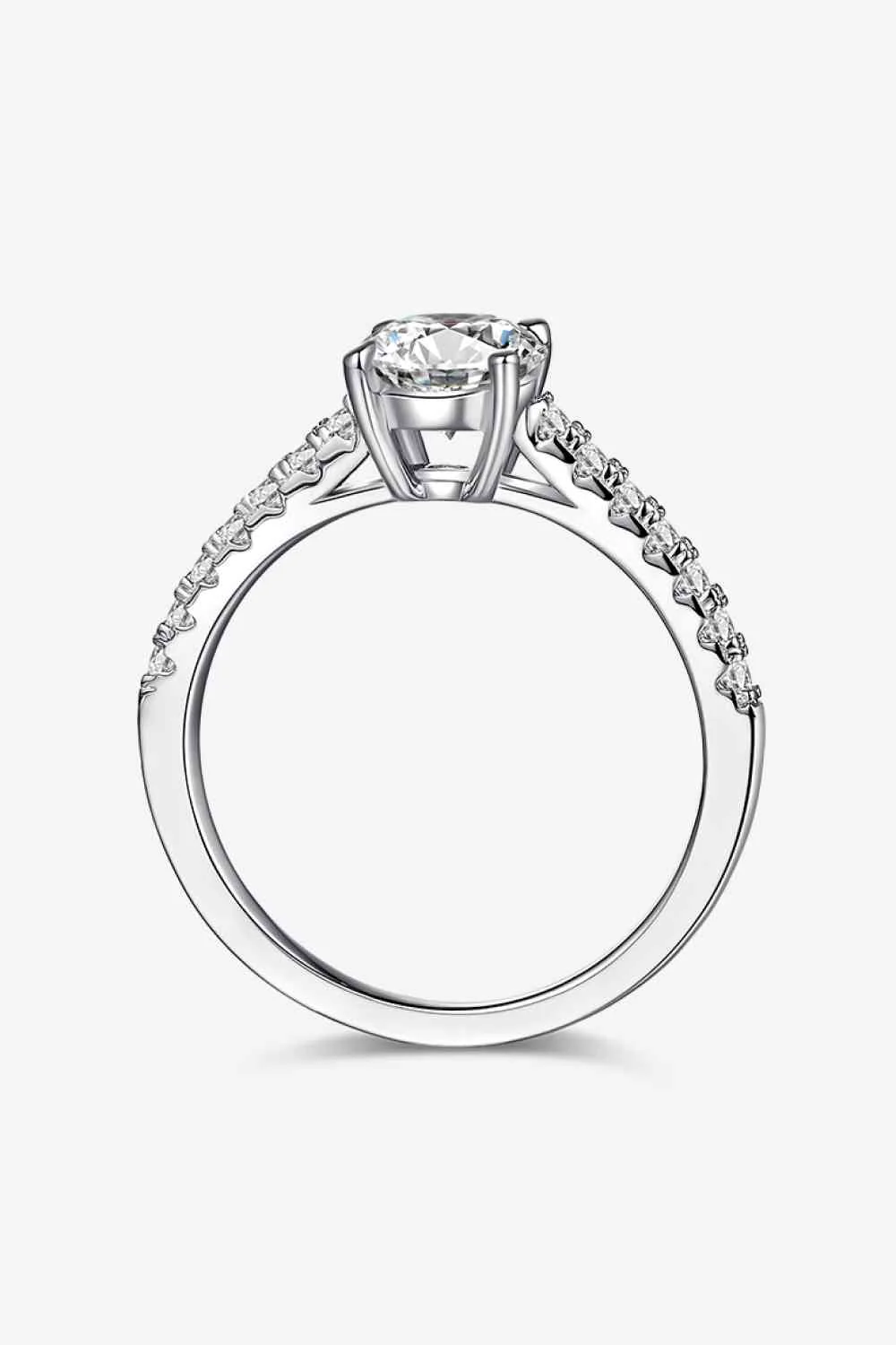 1 Carat Moissanite 925 Sterling Silver Side Stone Ring - Image 2