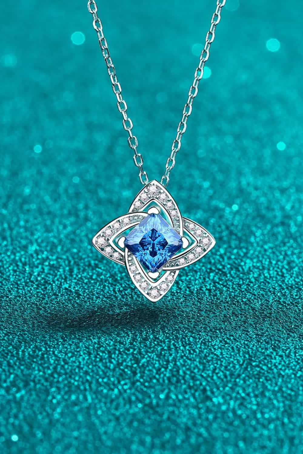 1 Carat Moissanite Floral Pendant Necklace - Image 3