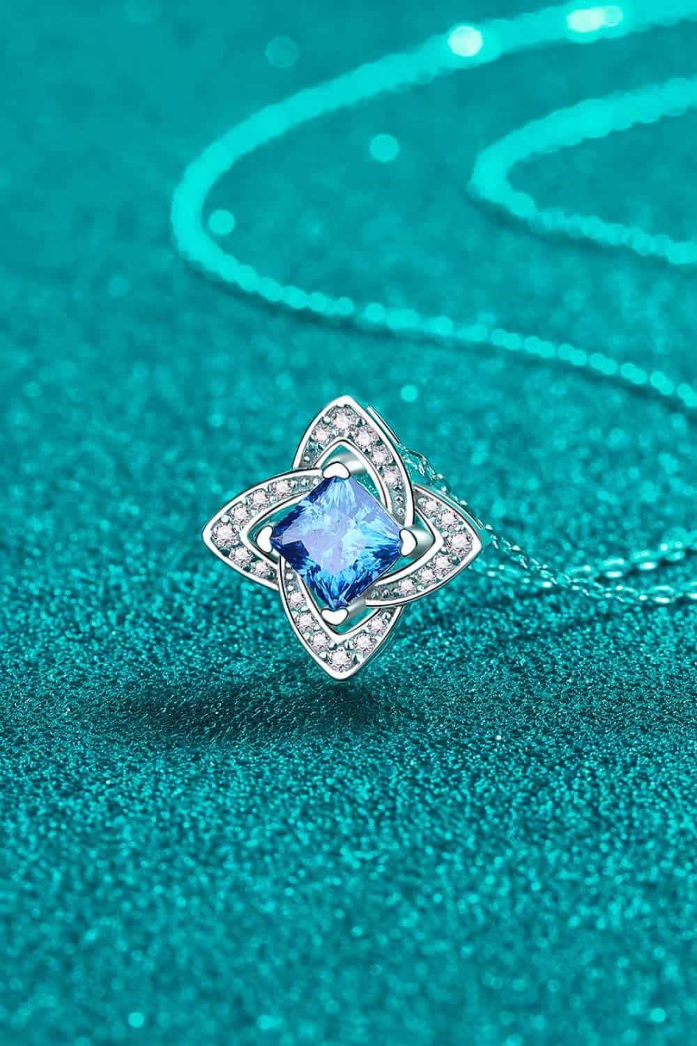 1 Carat Moissanite Floral Pendant Necklace - Image 4