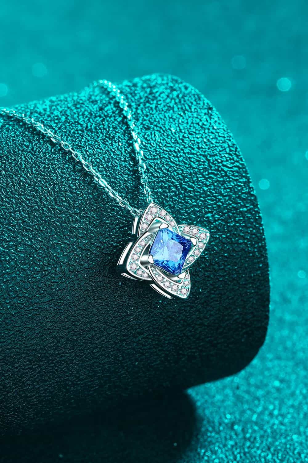 1 Carat Moissanite Floral Pendant Necklace - Image 5