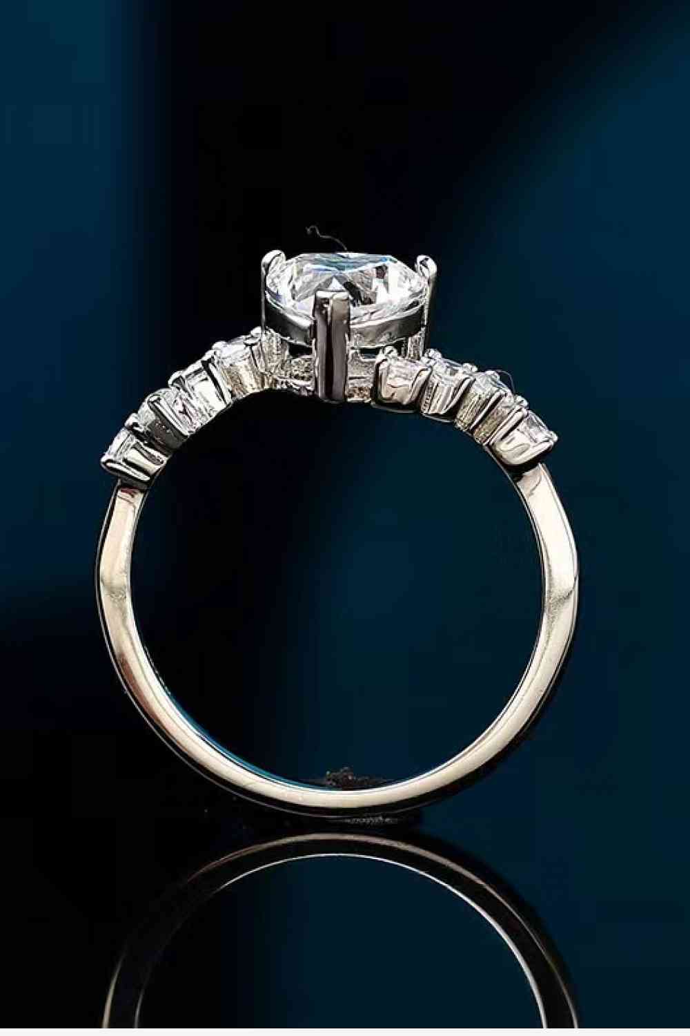 1 Carat Moissanite Heart 925 Sterling Silver Ring - Image 3