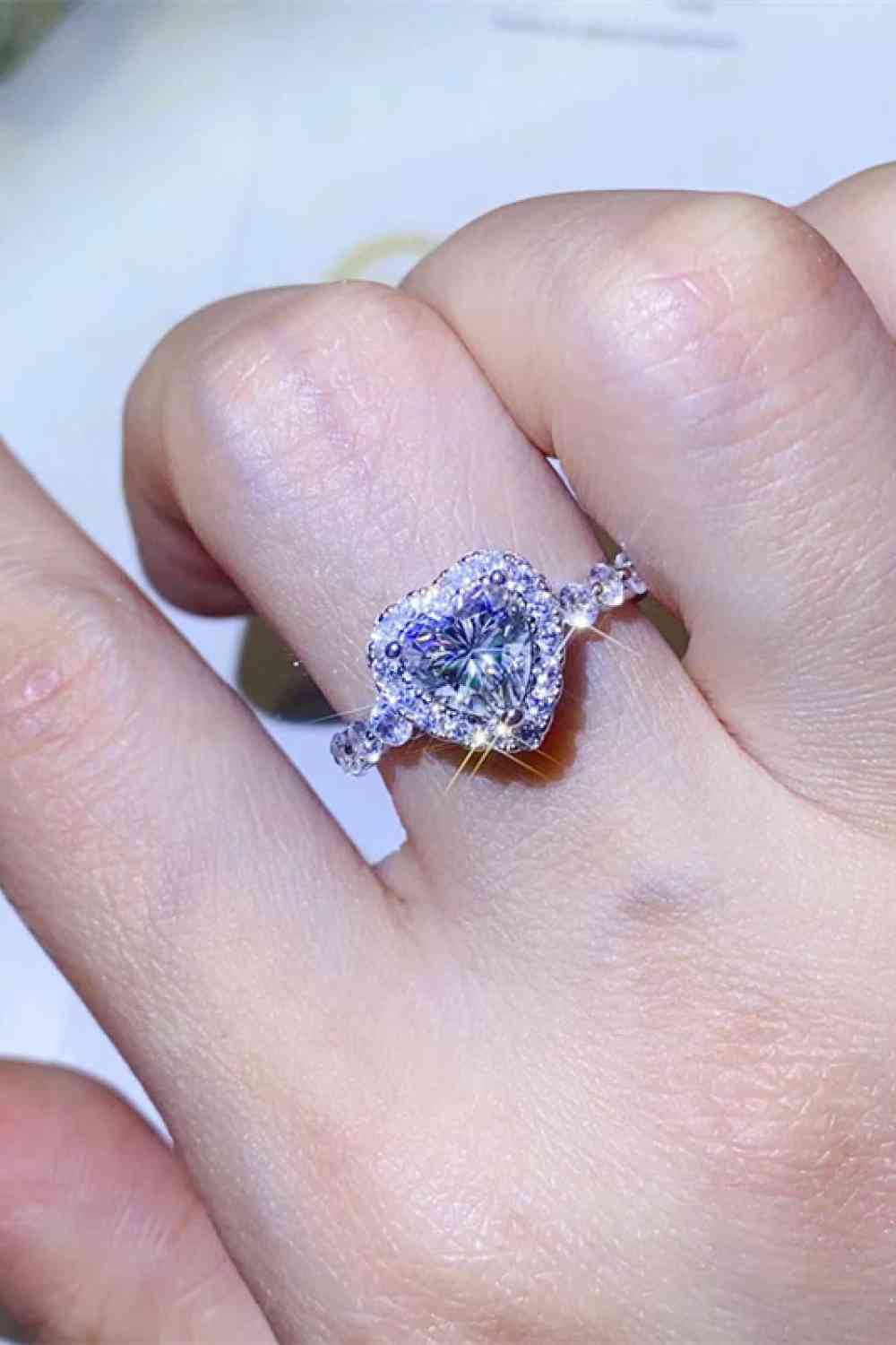 1 Carat Moissanite Heart Ring - Image 3