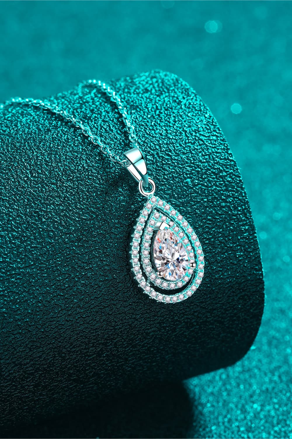 1 Carat Moissanite Teardrop Pendant Necklace - Image 5