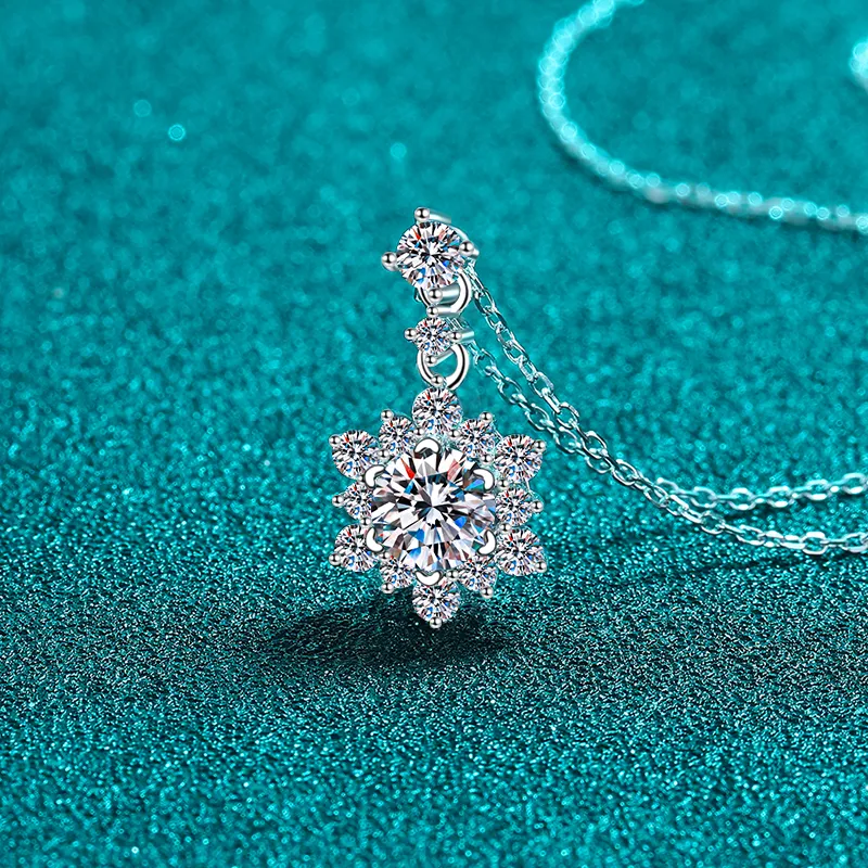 1 Carat Moissanite Zircon 925 Sterling Silver Necklace - Image 2