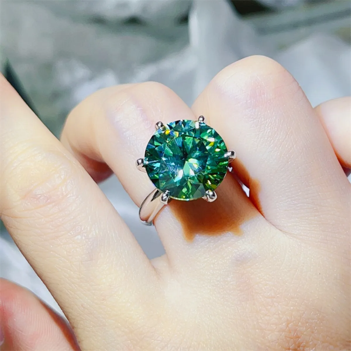 10 Carat Moissanite 925 Sterling Silver Ring