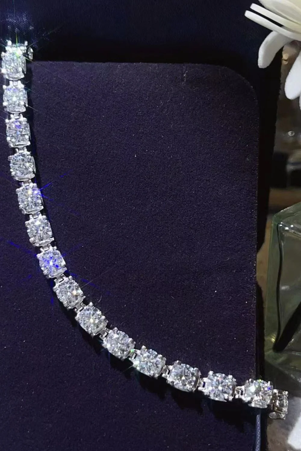 10 Carat Moissanite Platinum-Plated Bracelet - Image 2