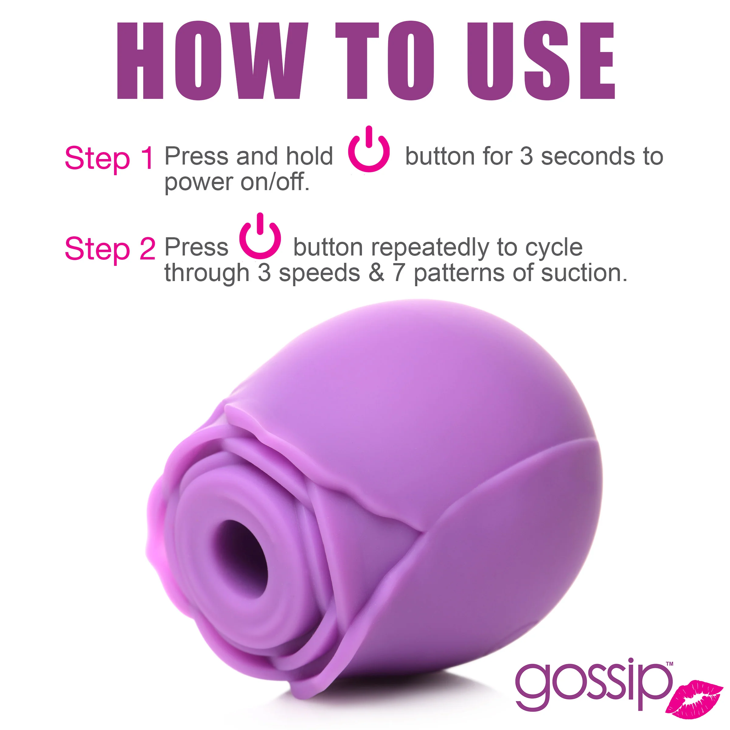 10x Rose Flirt Silicone Clitoral Stimulator - Image 5