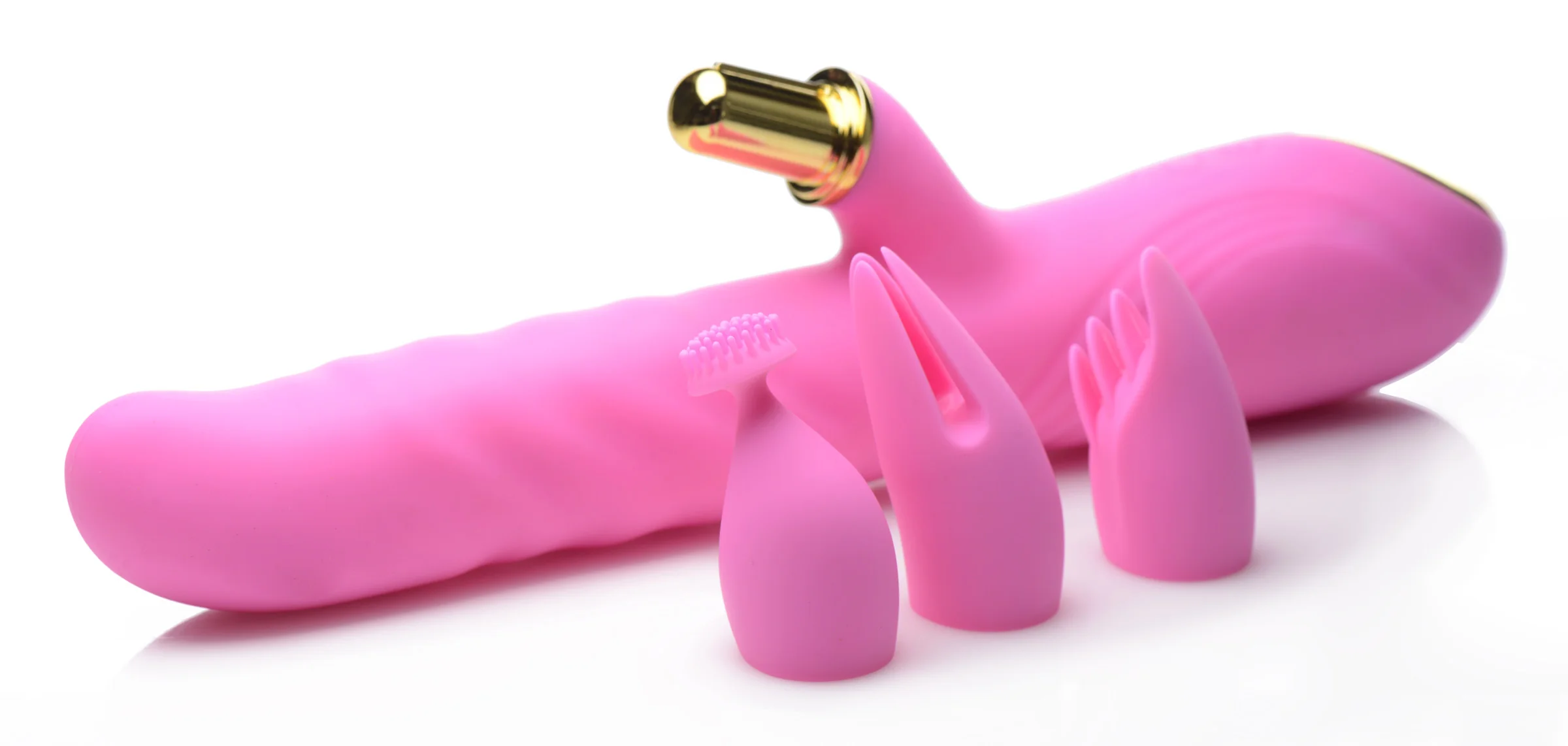 10x Versa-thrust Vibrating And Thrusting Silicone Rabbit With 3 Attachments - Image 6