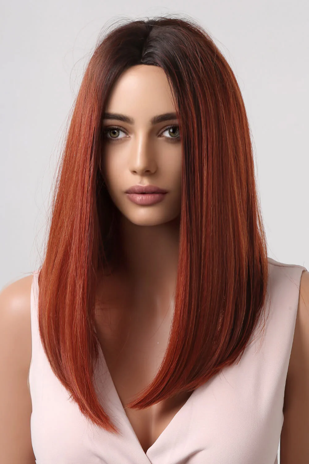 13*2" Full-Machine Wigs Synthetic Mid-Length Straight 27" - Image 3