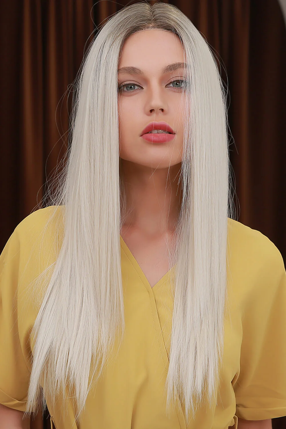 13*2" Lace Front Wigs Synthetic Long Straight 26" Heat Safe 150% Density - Image 3
