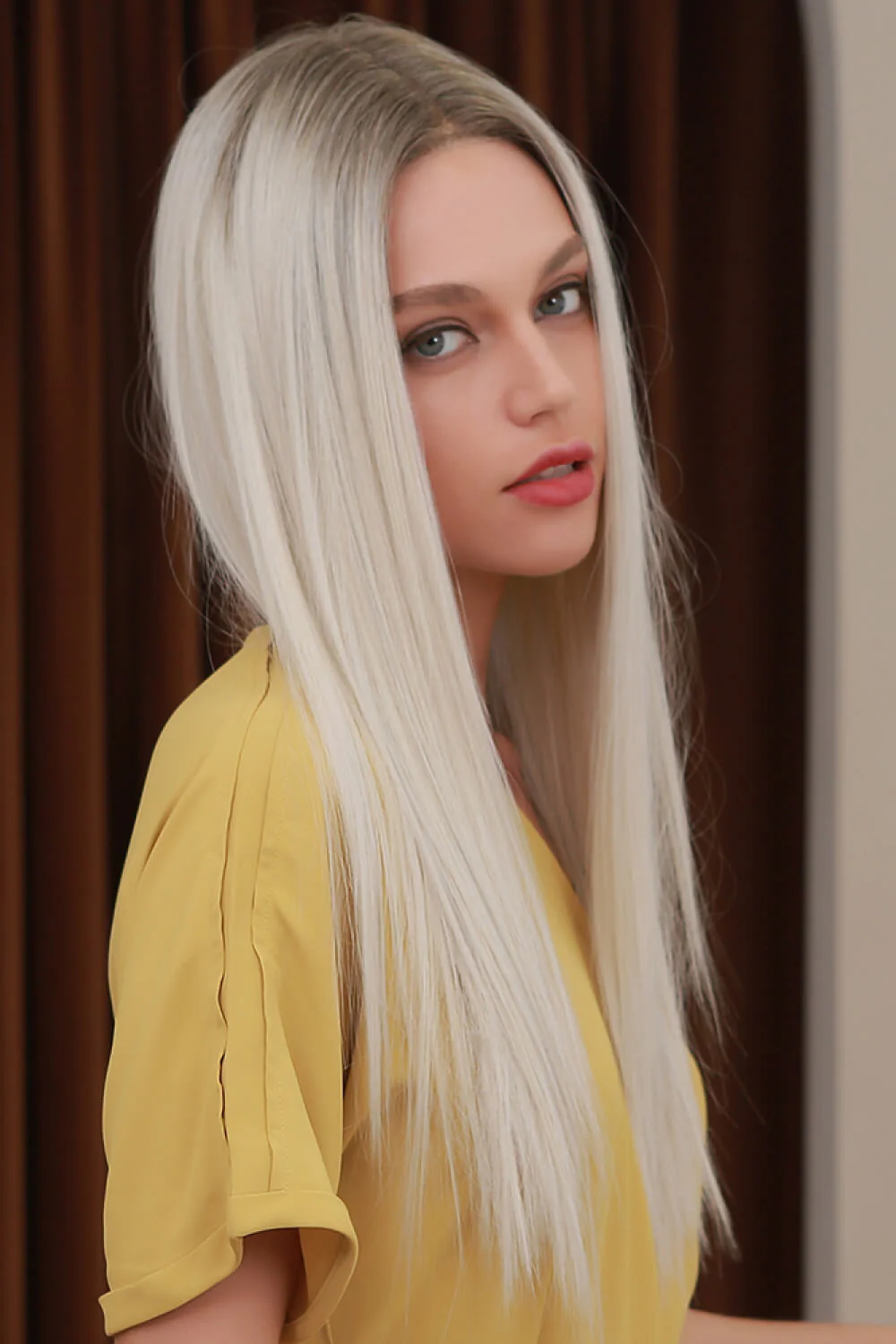 13*2" Lace Front Wigs Synthetic Long Straight 26" Heat Safe 150% Density - Image 9