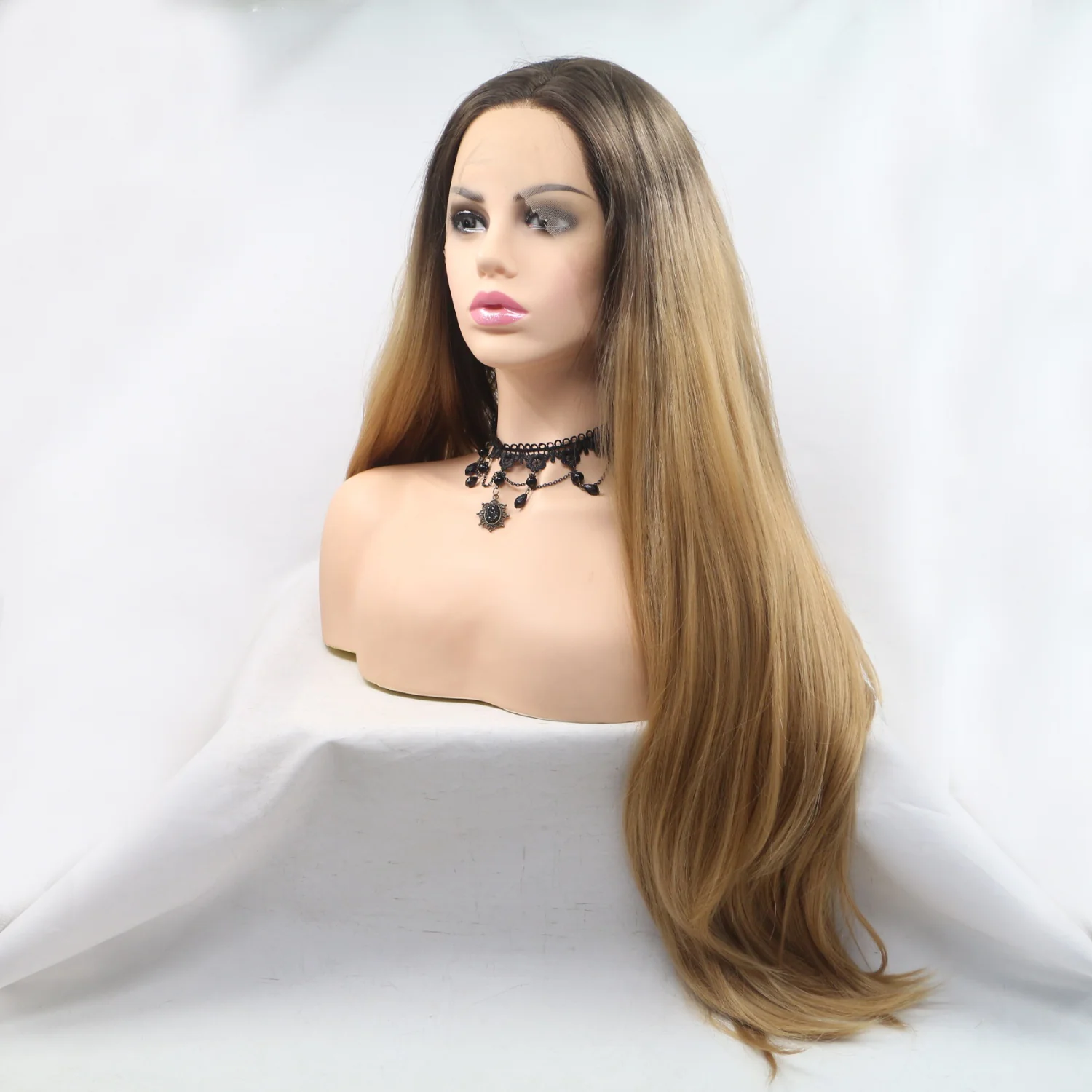 13*3" Lace Front Wigs Synthetic Long Straight 24" 130% Density - Image 3