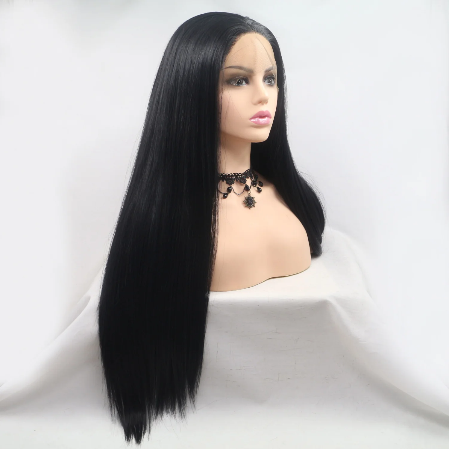 13*3" Lace Front Wigs Synthetic Long Straight 24" 130% Density - Image 3