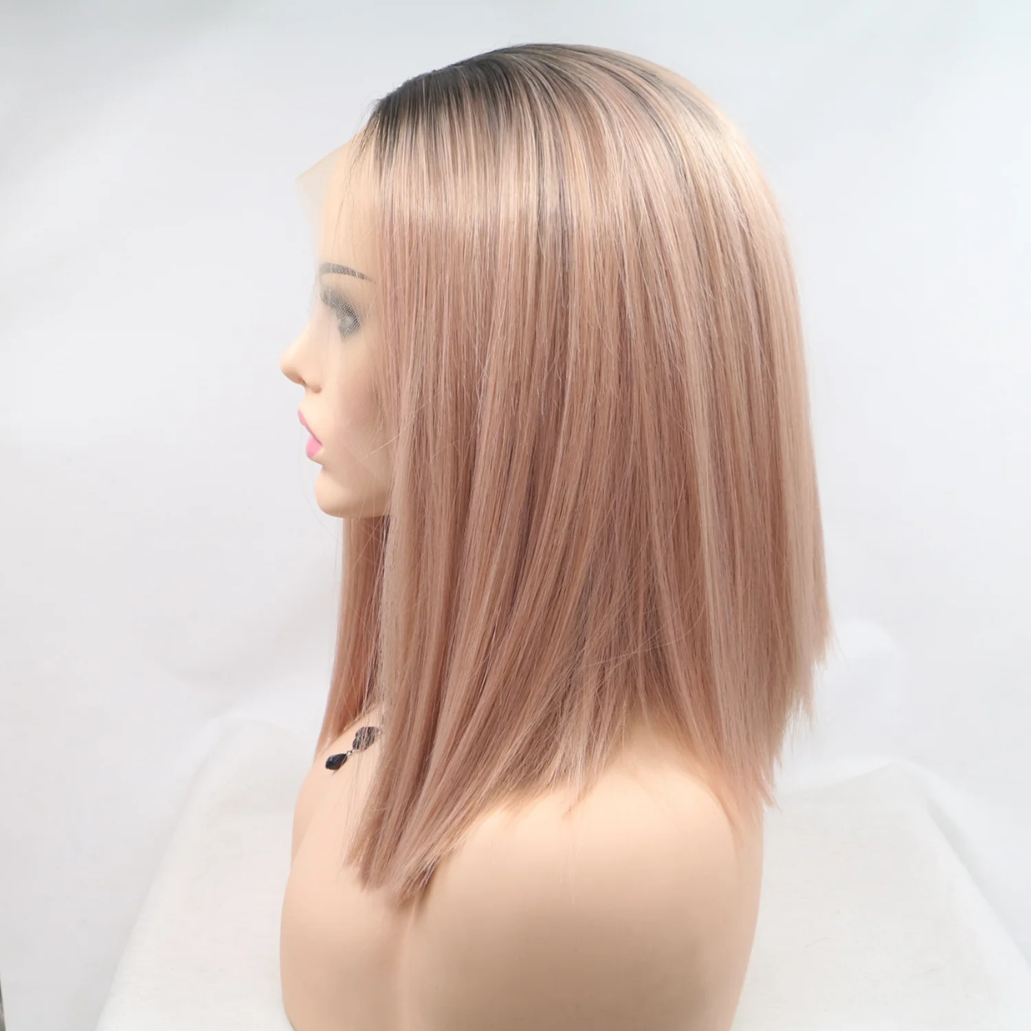 13*3" Lace Front Wigs Synthetic Mid-length Straight 12" 130% Density - Image 4
