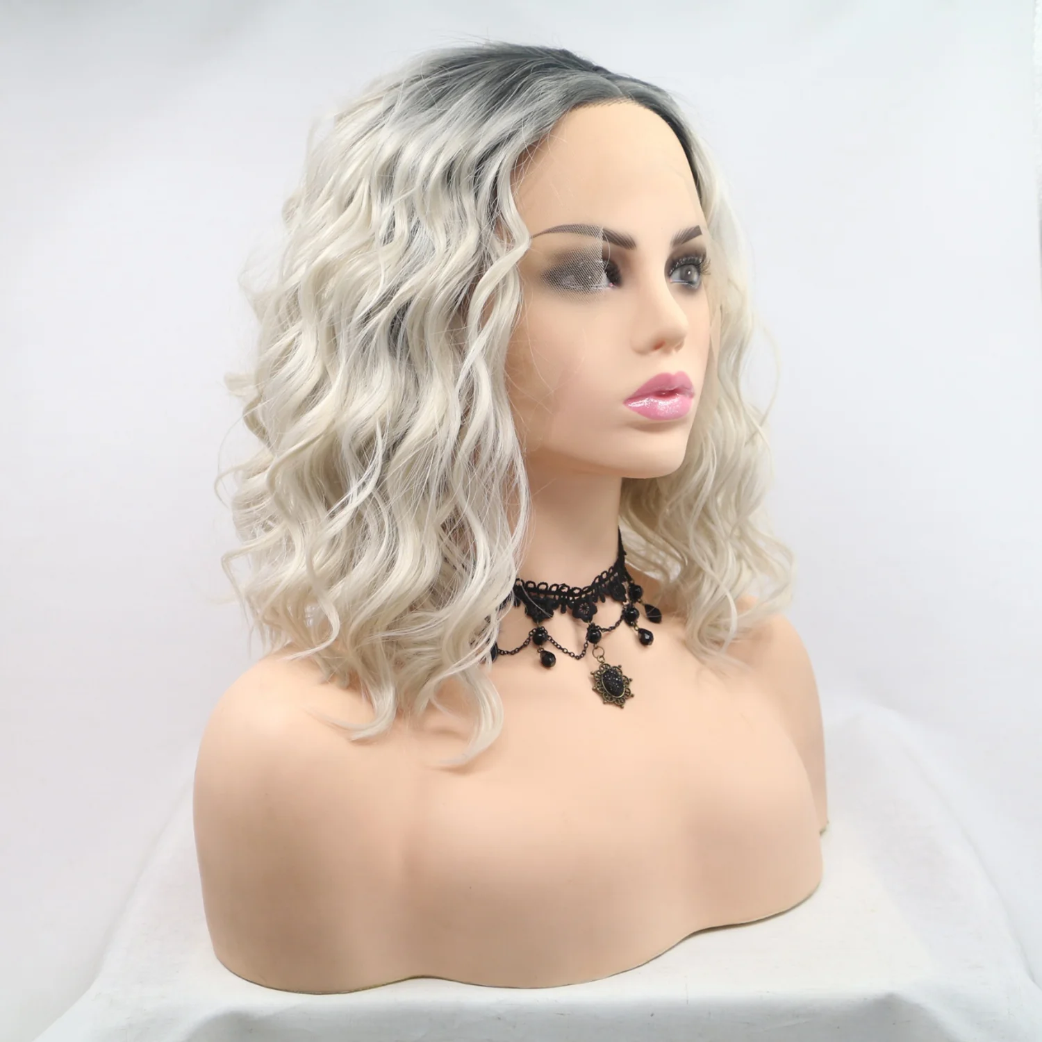 13*3" Lace Front Wigs Synthetic Mid-length Wavy 12" 130% Density - Image 4