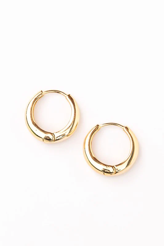 14K STAINLESS STEEL EVERYDAY HUGGIE EARRINGS - Image 5