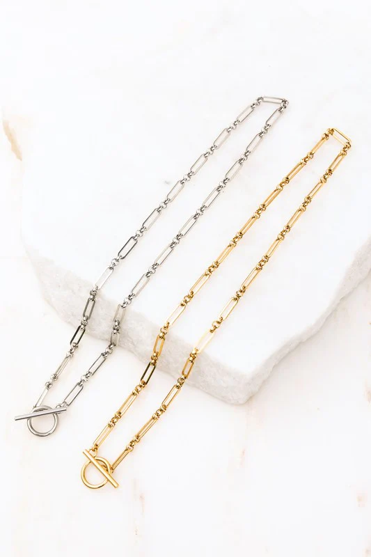 18K STAINLESS STEEL TOGGLE CHAIN NECKLACE - Image 7