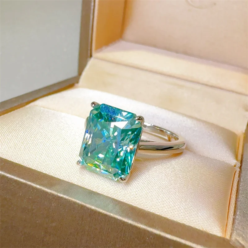 2 Carat 925 Sterling Silver Moissanite Rectangle Shape Ring - Image 4