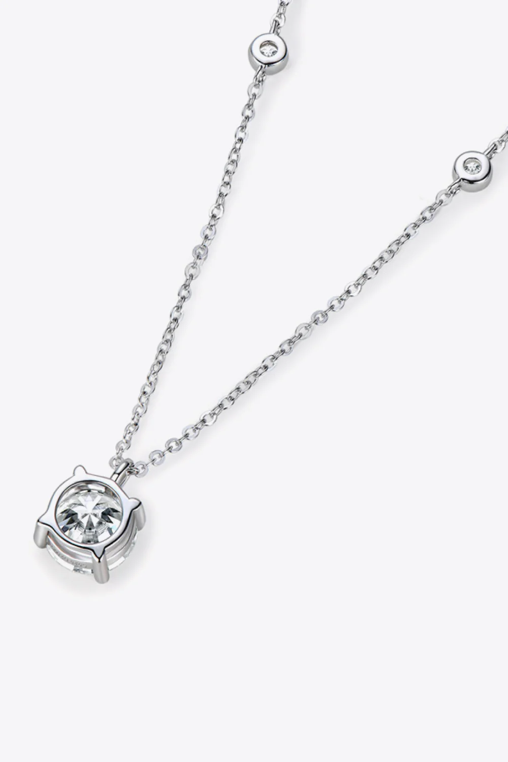 2 Carat Moissanite 4-Prong 925 Sterling Silver Necklace - Image 3