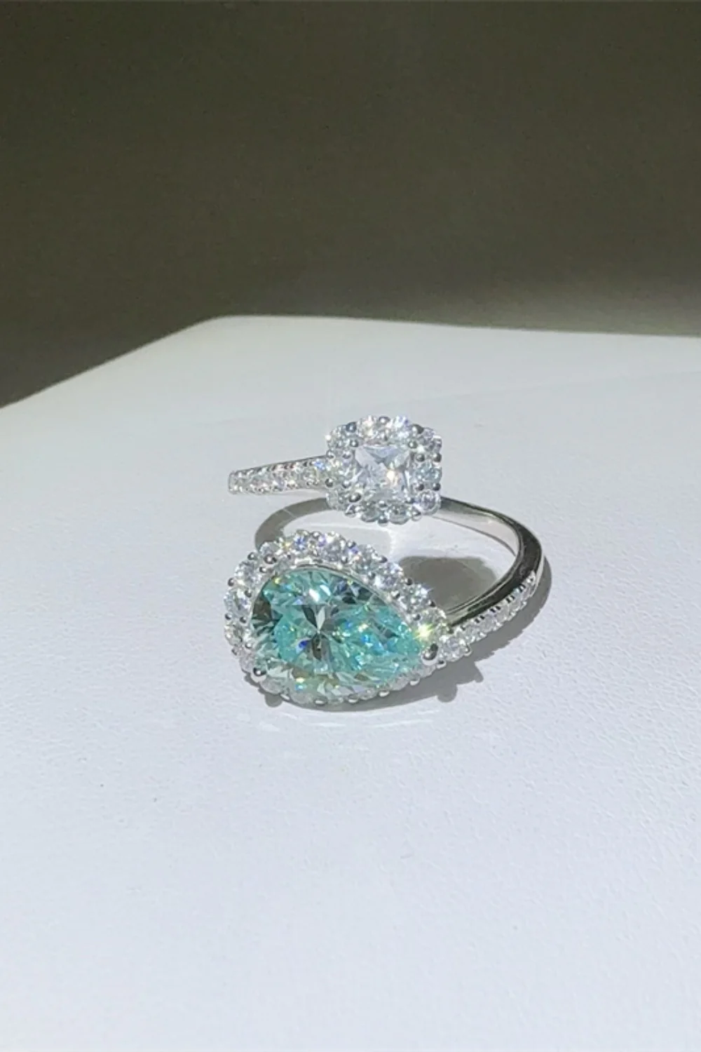 2 Carat Moissanite 925 Sterling Silver Bypass Ring - Image 6