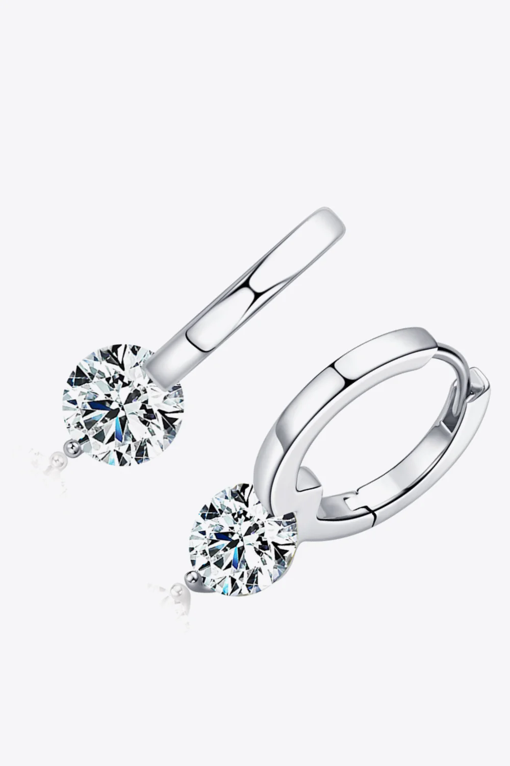 2 Carat Moissanite 925 Sterling Silver Drop Earrings - Image 2