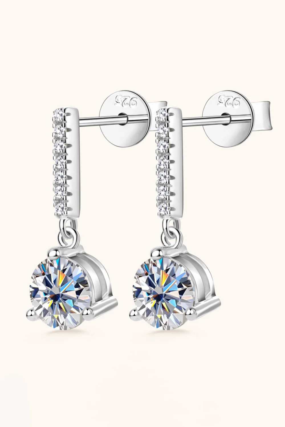 2 Carat Moissanite 925 Sterling Silver Drop Earrings - Image 6