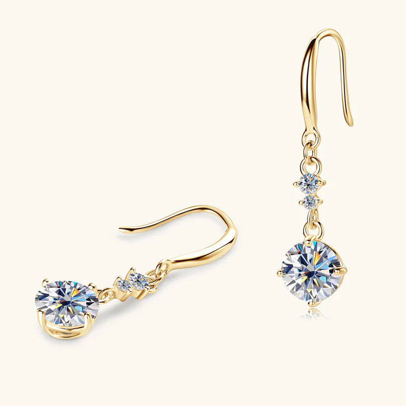 2 Carat Moissanite 925 Sterling Silver Earrings - Image 3