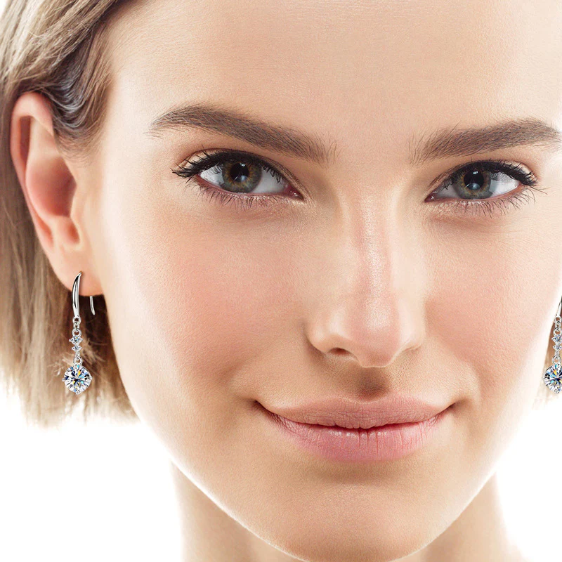 2 Carat Moissanite 925 Sterling Silver Earrings - Image 4