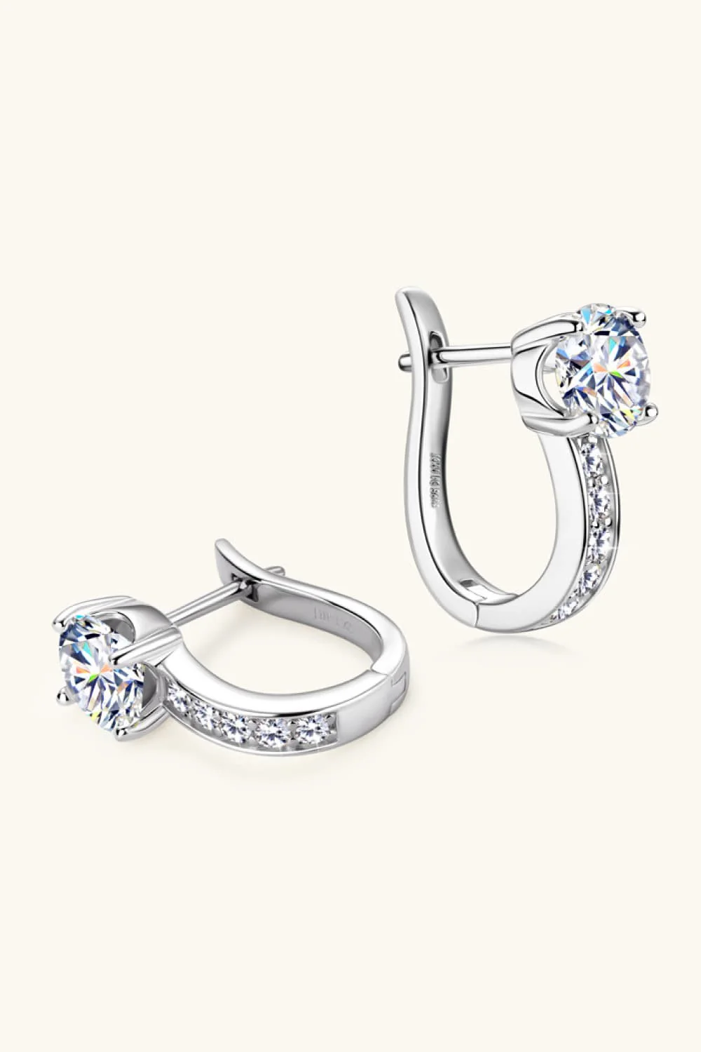 2 Carat Moissanite 925 Sterling Silver Earrings - Image 2