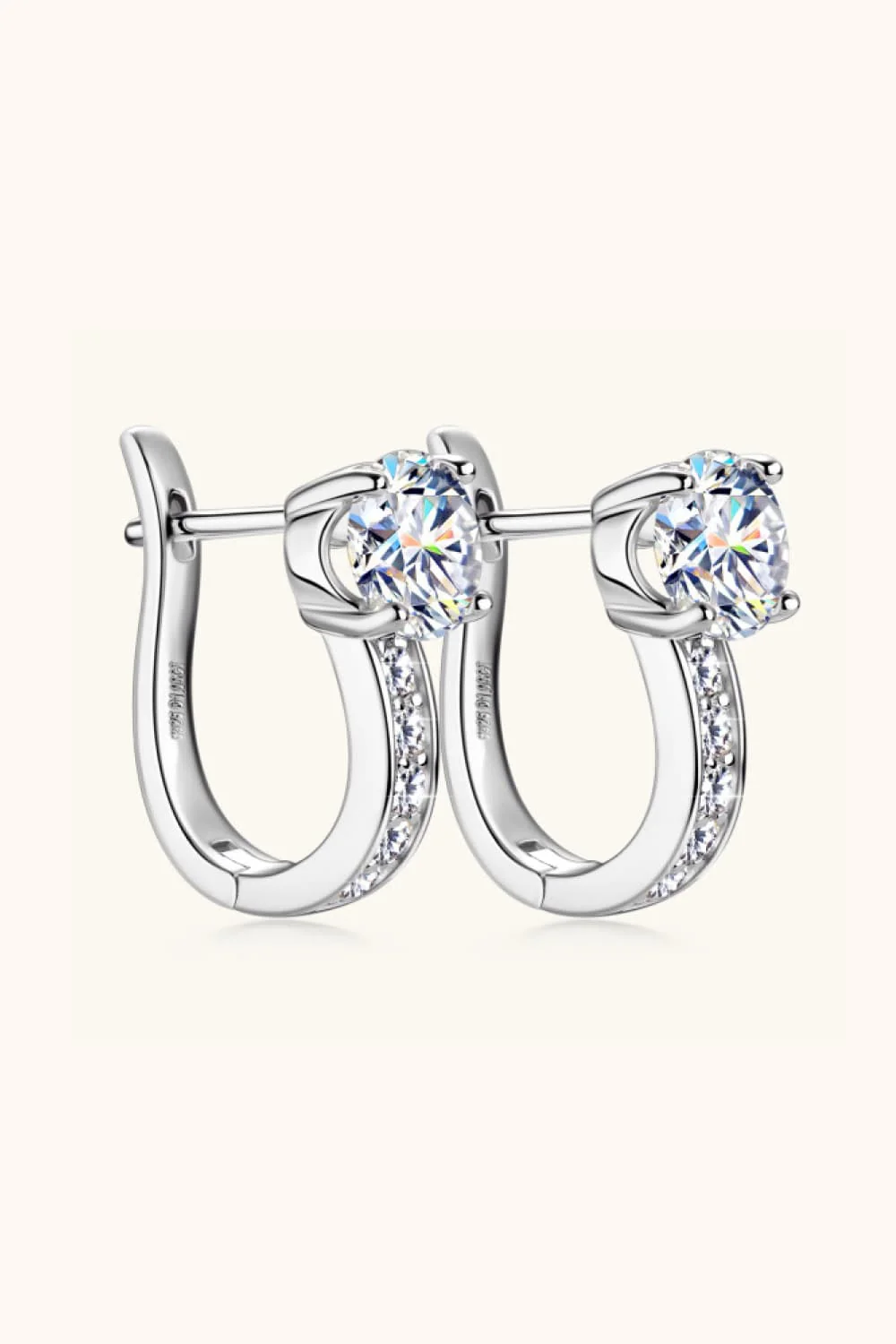 2 Carat Moissanite 925 Sterling Silver Earrings - Image 3