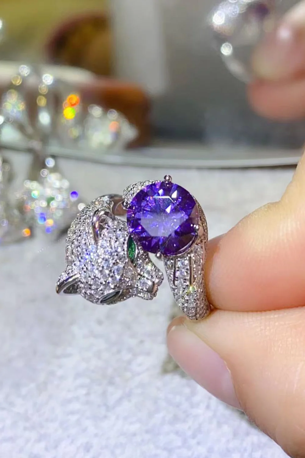 2 Carat Moissanite Adjustable Animal Bypass Ring - Image 2