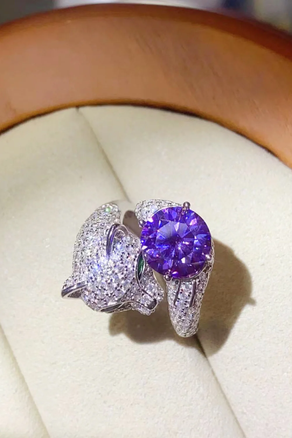 2 Carat Moissanite Adjustable Animal Bypass Ring - Image 6