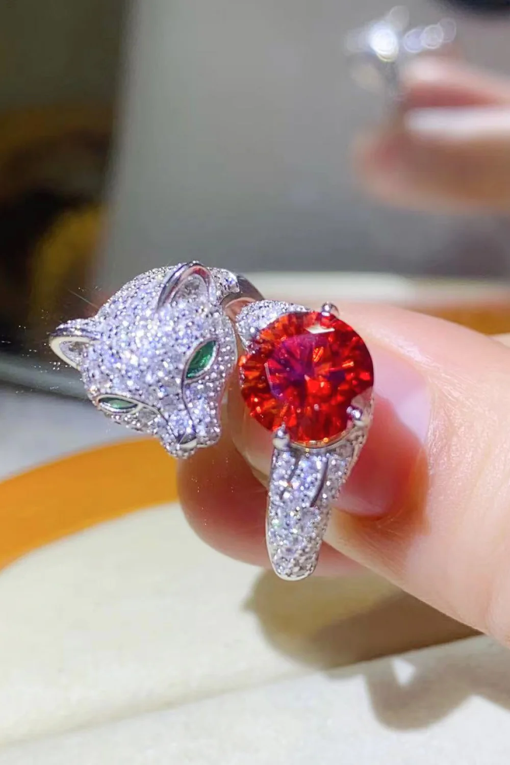 2 Carat Moissanite Adjustable Animal Ring - Image 6
