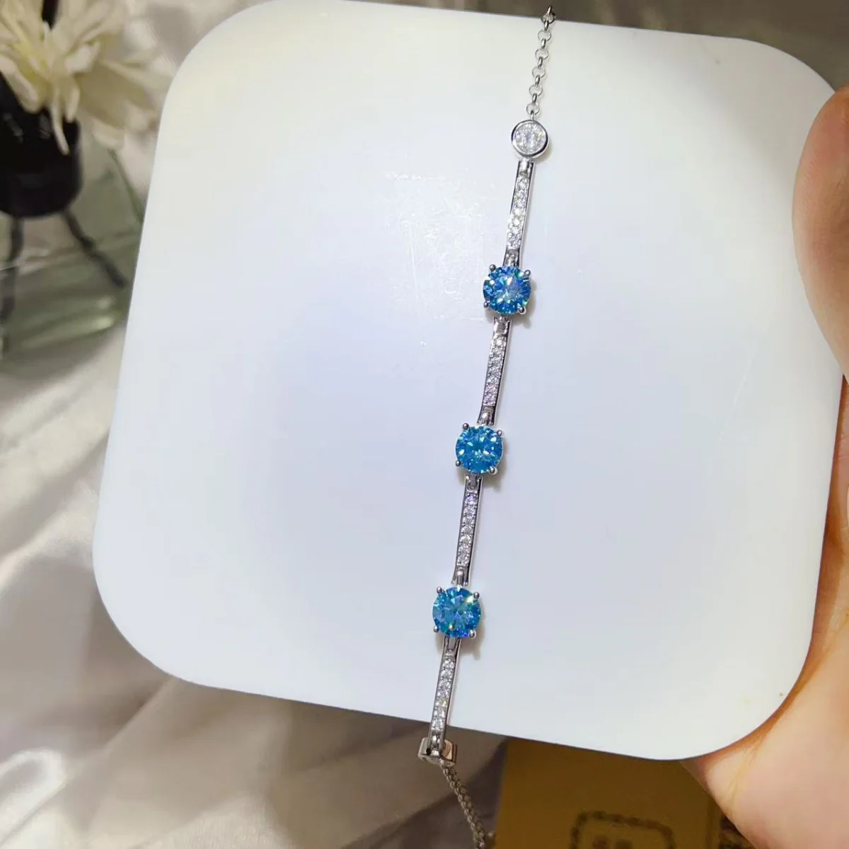 3 Carat Moissanite 925 Sterling Silver Bracelet - Image 4