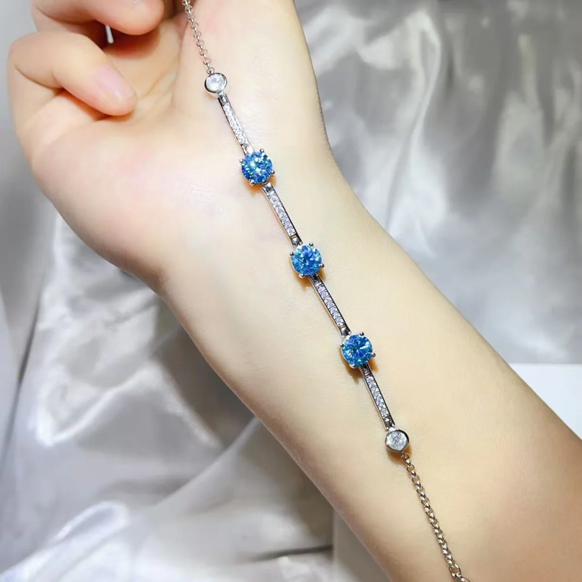 3 Carat Moissanite 925 Sterling Silver Bracelet - Image 6