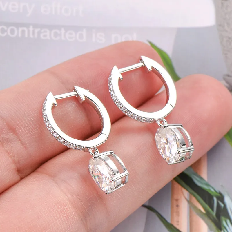 3 Carat Moissanite 925 Sterling Silver Earrings - Image 4