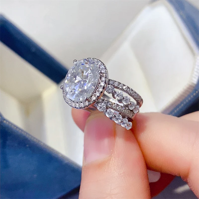3 Carat Moissanite 925 Sterling Silver Layered Ring - Image 4