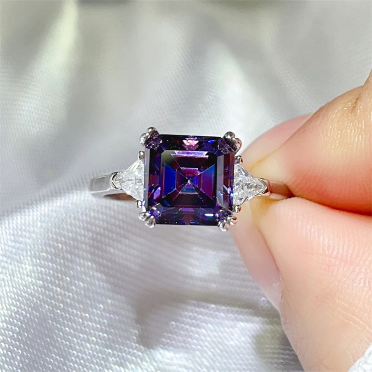 3 Carat Moissanite 925 Sterling Silver Ring - Image 3