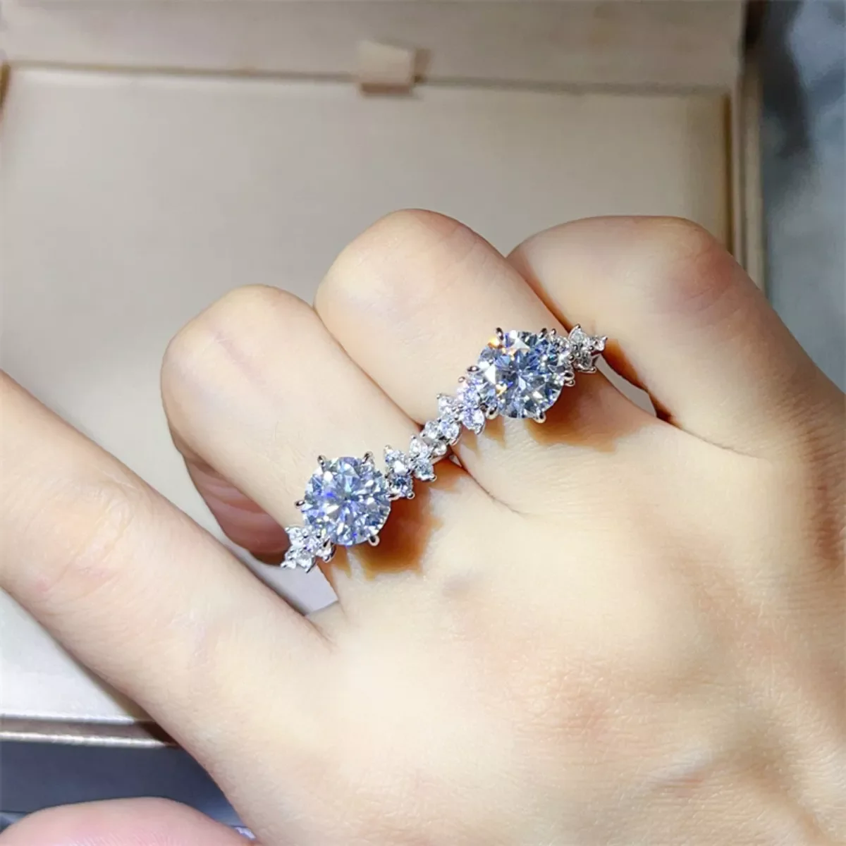 3 Carat Moissanite 925 Sterling Silver Ring - Image 5