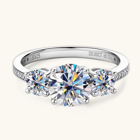 3 Carat Moissanite 925 Sterling Silver Ring - Image 3