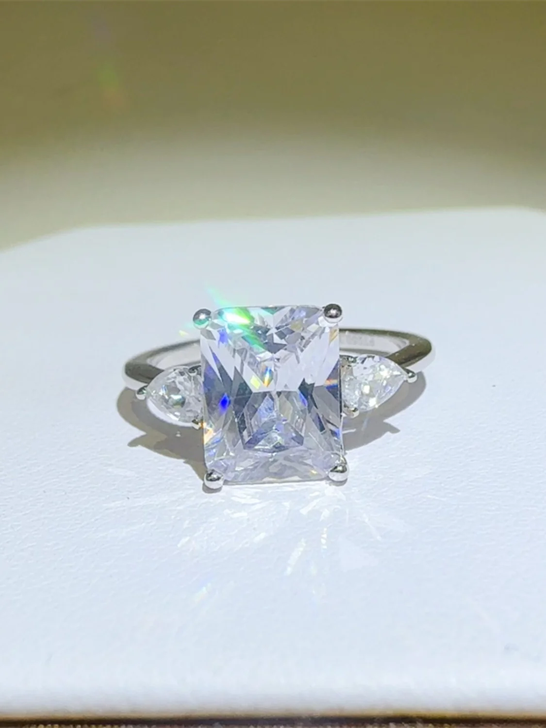 3 Carat Moissanite 925 Sterling Silver Square Shape Ring - Image 5